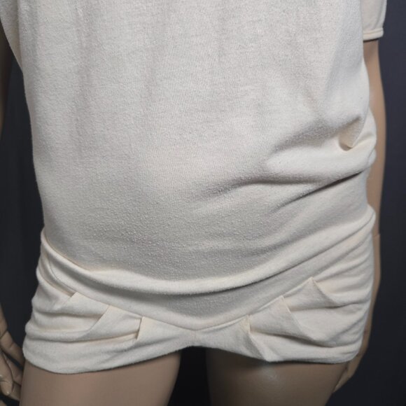 Vintage Diesel Long T shirt Top Womens Size XS Cream Off White V Neck Y2K 2000s - Picture 2 of 10